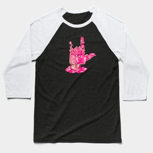 I Love You - asl pink hand Baseball T-Shirt